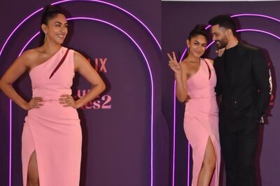 Mrunal Thakur Embraces The Barbie-Core Trend In A Stunning Pink Thigh High Slit Gown At Lust Stories 2 Premiere
