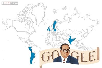 The BR Ambedkar doodle isn't India only; also on Google home pages in 7 other countries