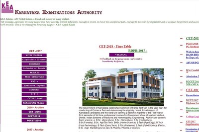 KCET 2018 Exam Schedule Released, Exams from 18th April 2018 to 20th April 2018