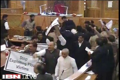 Opposition MLAs enter well of J&K Assembly, climb on tables over beef ban