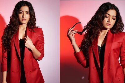 Rashmika Mandanna Exudes Boss Lady Vibes In Red Pantsuit, Pics Here