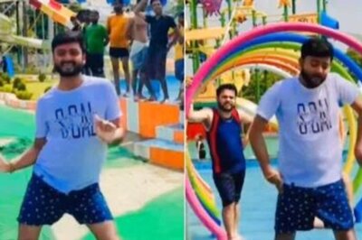 Man Dancing To Pawan Singh’s Bhojpuri Song Saree Se Tadi In Water Park Amuses Internet