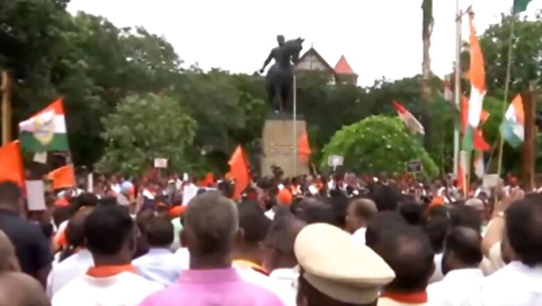 Shivaji Statue Collapse: Sharad Pawar, Uddhav Join MVA Protest March At Iconic Hutatma Chowk In Mumbai
