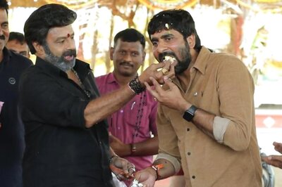 Team of NBK107 Celebrates 41st Birthday of Gopichand Malineni on Sets