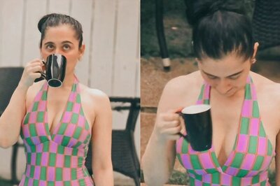 Sexy! Sanjeeda Shaikh Flaunts Ample Cleavage In a Chequered Swimsuit; Hot Photos Go Viral