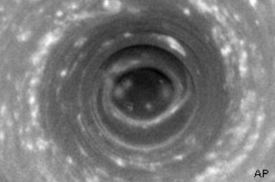 Colossal storm swirling in Saturn