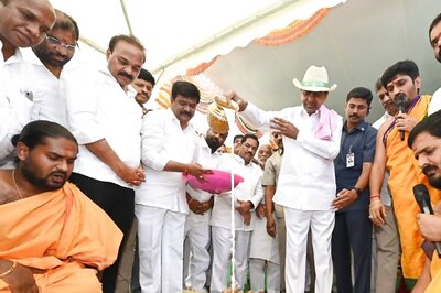 KCR Lays Foundation Stone For New BRS Office in Hyderabad