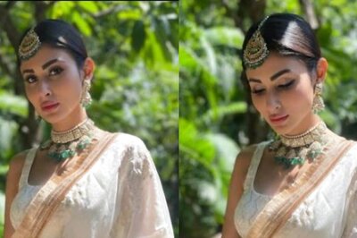 Brahmastra Actress Mouni Roy Turns Muse for 'Patidev' Suraj Nambiar in Lehenga, See Pics